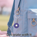 Resin Daisy Flower Keychain Silver Ring Chain Three Colors view 4