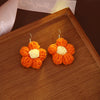 Orange Yarn Flowers
