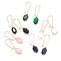 Hexagon Geometric Crystal Dangle Earrings Gold Hooks 5 Colors view 5
