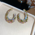 Gold Multicolor Crystal Bracelet Earrings And Rings view 11