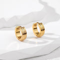 Gold and Silver Tone Patterned Huggie Earrings in Ten Styles view 7