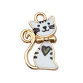 Enamel Zinc Alloy Cute Cat charm pendants for DIY earrings keychains phone strap jewelry