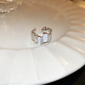 Open Geometric Ring With Rectangular Stones In Silver Or Gold Tone view 6