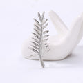 Polished Metal Leaf Frond Brooch Silver and Gold Tone view 6