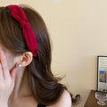 Four Mixed Black Bow Clip Beige Red Headbands And Flower Barrette view 3