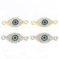 Rhinestone Evil Eye Two Loop Connector Charms in Two Finishes view 2