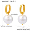 Gold Pearl Hoops