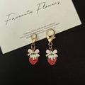 Strawberry Bow Shoe Charms with Two Gold Tone Lobster Clasps view 2