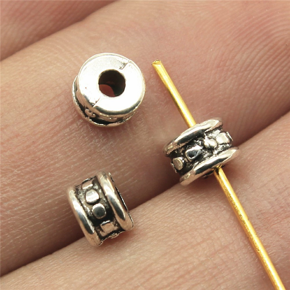 6x6x4mm 0.5g Multicolor Zinc Alloy Round Large Hole Spacer Beads for DIY Bracelet Necklace Making