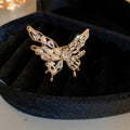 Butterfly Ring With Pearl Like And Baguette Wings In Two Tones view 7