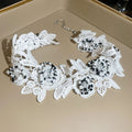 Floral Lace Choker Necklace With Crystal Details Beaded Jewelry view 6