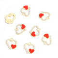 Colorful Small Heart Rhinestone Open Heart Charms in 12 Styles view 8