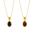 Long Adjustable 100cm Black Agate Tiger Eye Pendant Sweater Chain view 5