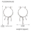 Liquid Drip Hoop Earrings Irregular Molten Metal Gold Steel view 7
