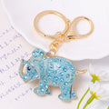 Rhinestone Elephant Keychain Gold Tone Metal Bag Charm view 7