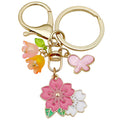 Pink Blossom Butterfly and Bell Flower Charm Keychain view 5