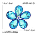 Five Petal Faceted Crystal Flower Brooch in Two Colors view 6