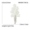 White Petal Branch Brooch With Gold or Silver Wrapped Stem view 7