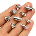 Antique Silver Tone Three Way Large Hole Connector Beads view 5