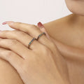 V-Shaped Open Band Ring Clear Multicolor Zircon Size 7 view 4