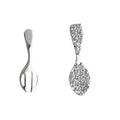 Silver Crystal Pave Spoon Fork Asymmetric Mini Stud Earrings view 5