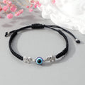 Silver Tone Elephant Blue Evil Eye Adjustable Cord Bracelets view 4