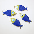 Colorful Enamel Fish Charms in Twelve Color Options view 8