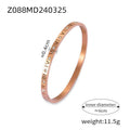 Titanium Steel Hinge Bangles Roman Numerals Pavé Crystal view 7