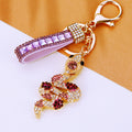 Jeweled Gem Snake Keychains with Three Crystal Loop Combination Options view 7