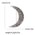 Crystal Crescent Moon Brooch in Four Color Finishes view 6