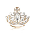 Crystal Crown Brooch in Silver or Gold Tone Finish view 5