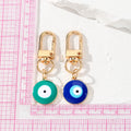 Round Enamel Evil Eye Keychains Gold Clasp Six Colors view 5