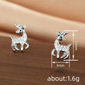 Crystal Reindeer Stud Earrings in Rose Gold or Silver Tone view 4