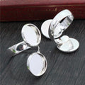 Double Round Bezel Adjustable Ring Blanks in Six Finishes view 11