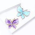 Pastel Enamel Butterfly Brooch in Purple and Blue for Jackets and Scarves view 2