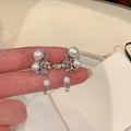 Silver Pearl Crystal Cascade Ear Cuff Fashion Jewelry Accessory view 2