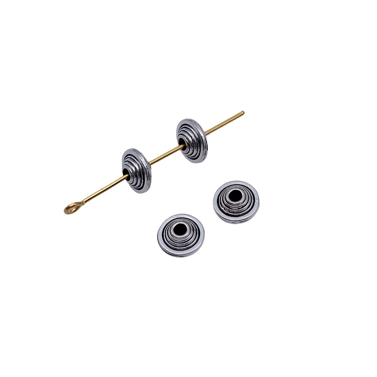 8x8x4.2mm 0.58g Antique Silver Zinc Alloy Round Spacer Beads for Bracelet Necklace DIY Making