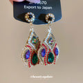 Multicolor Crystal Teardrop Statement Stud Earrings view 4
