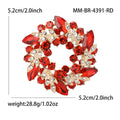 Crystal Floral Wreath Brooch in Nine Color Options view 12