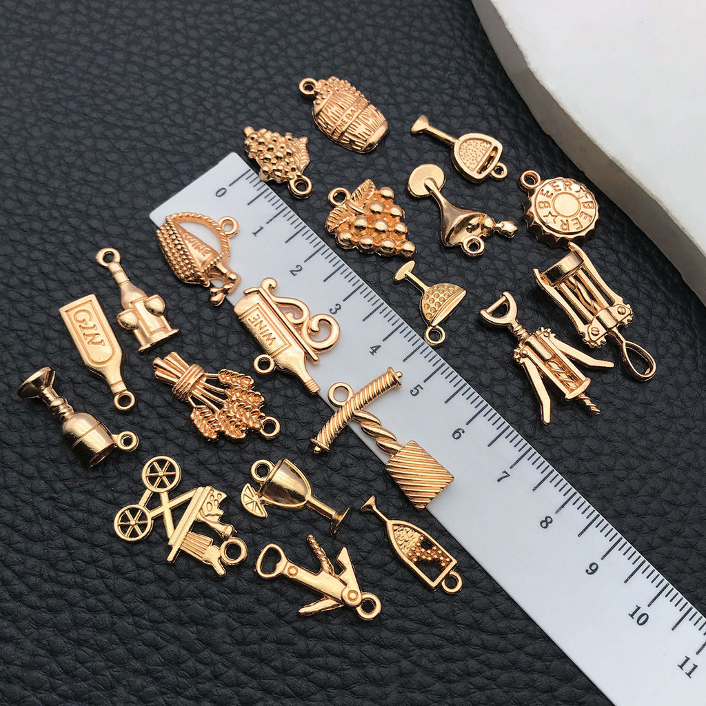 Vintage Zinc Alloy Red Wine Grape Charm Pendant for DIY Bracelet Necklace Keychain