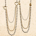 Multi Layer Ball Chain Heart Toggle Necklace Gold Steel Mix view 4