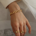 Curb Chain Bracelet Magnetic Clasp Gold Or Steel Finish view 4