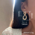 Double Oval Link Pave Drop Earrings In Polished Gold Tone view 4