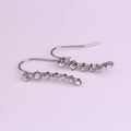 Curved Clear Look Star Row Hook Earrings in Two Finishes view 3