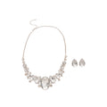 Silver Crystal Teardrop Necklace Earring Set Two Styles view 5