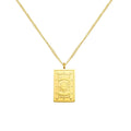 Rectangular Sunburst Pendant Necklace Gold Steel Rose Gold Tags view 5