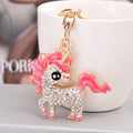 Rhinestone Enamel Unicorn Keychain Gold Tone Metal 3 Colors view 2