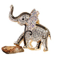 Elephant Rhinestone Enamel Keychain Gold Tone 3 Colors view 5