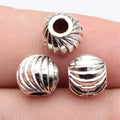 9.5x9.5x8.4mm 2.1g Antique Silver Zinc Alloy Spherical Geometric Pattern Loose Metal Beads for Bracelet Making