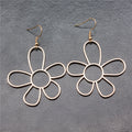 Open Flower Drop Earrings in Detailed Metal Finishes for Jewelry Making view 2